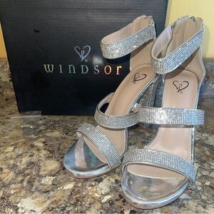 Windsor Silver Strappy Heels